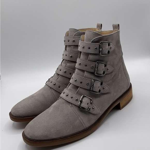 Paul Green Gray Suede Buckle Bootie~Size 7 (UK 4.5)~Made in Austria~NWOB - Picture 1 of 6